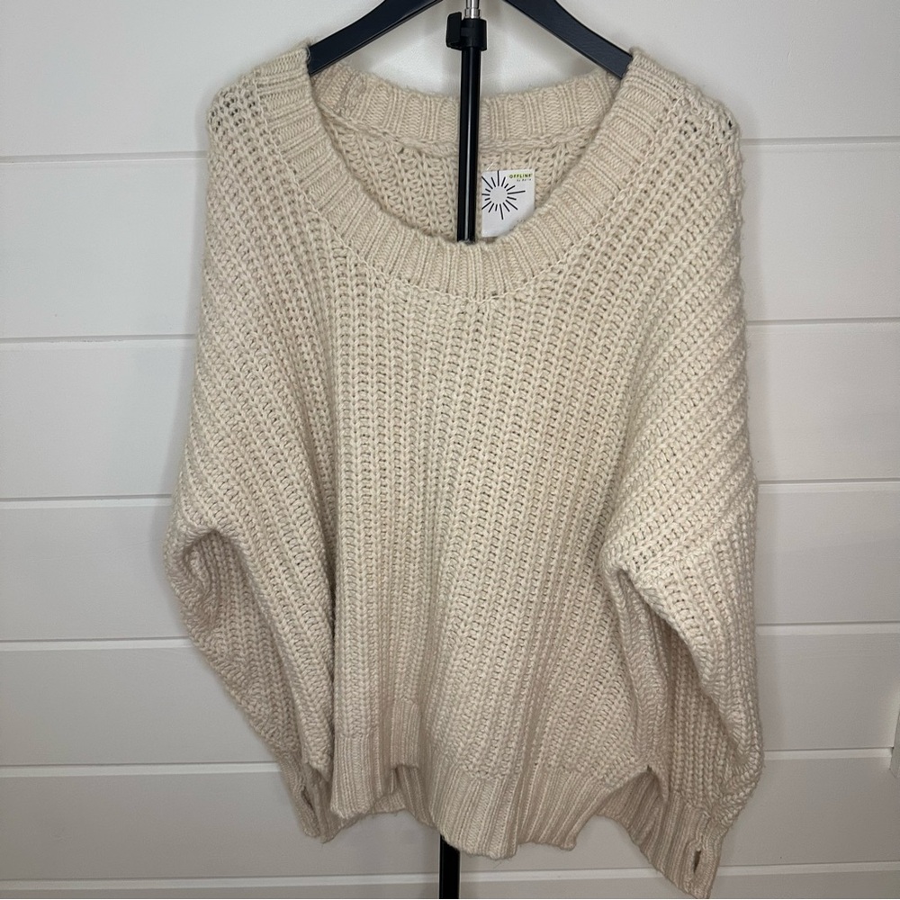 NWT OFFLINE by Aerie Chunky Shaker Knit Sweater L